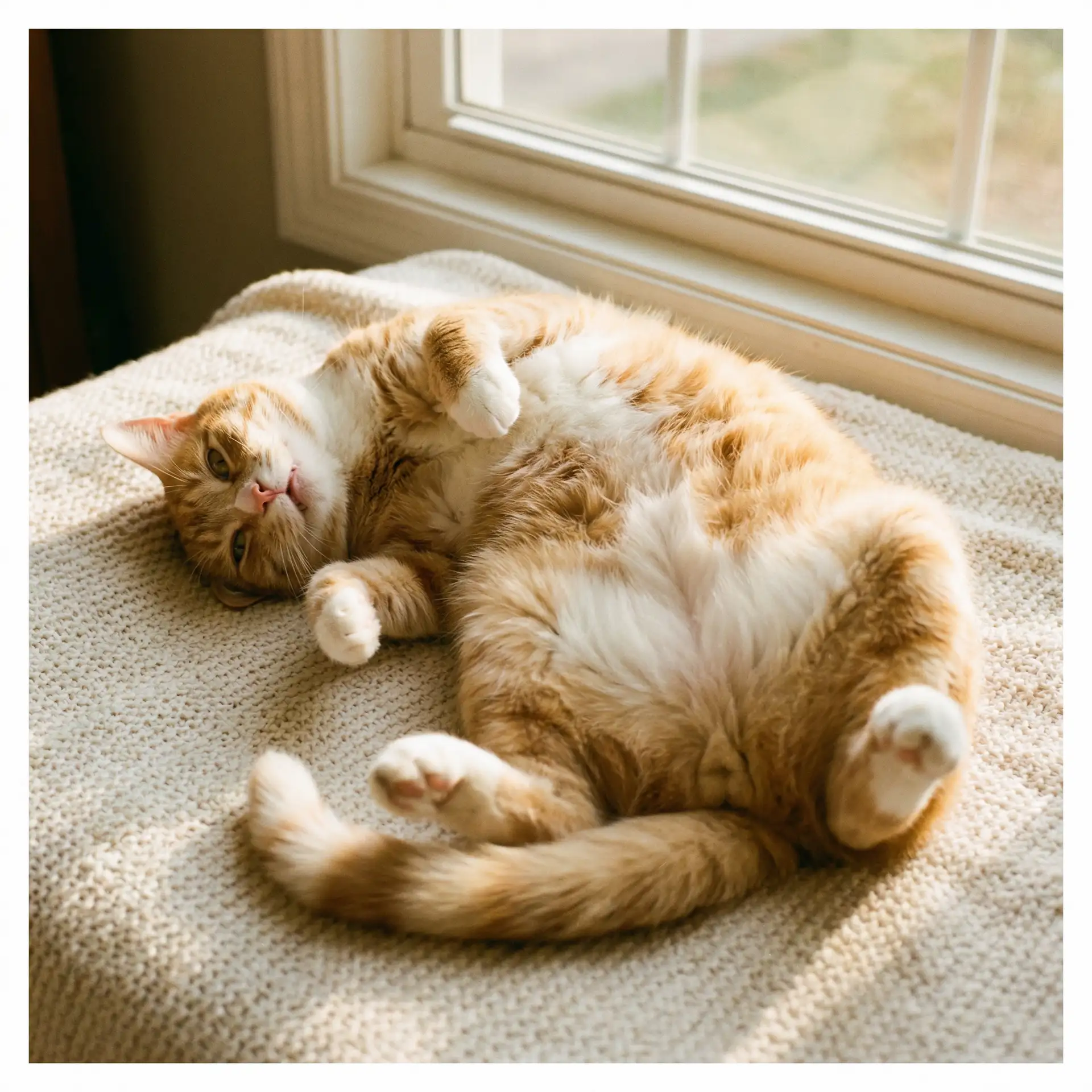 猫咪仰躺露出肚皮 - 全世界都想宠我